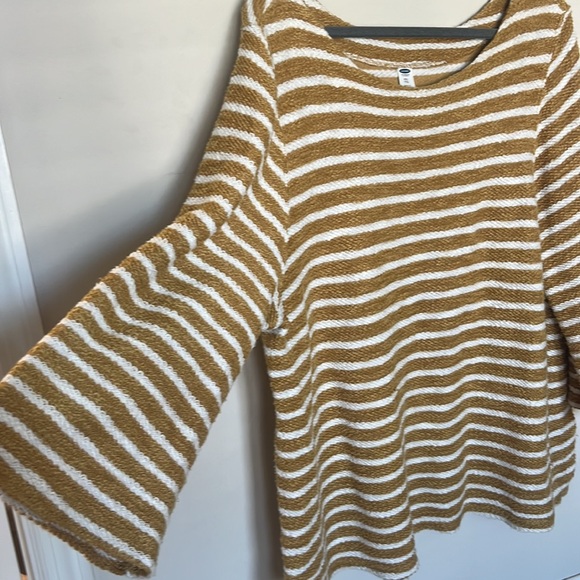 Mustard and White Striped Sweater - Picture 3 of 4